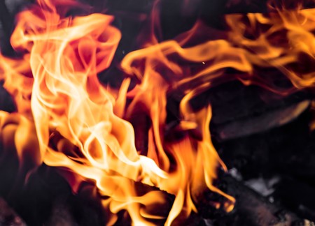 Flame of fire on a black background