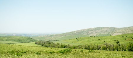 Green hills, springの写真素材