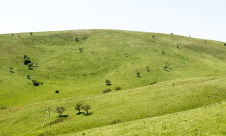 Green hills, springの写真素材