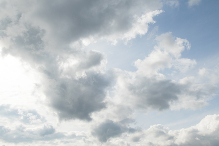 white clouds on a blue sky dayの写真素材