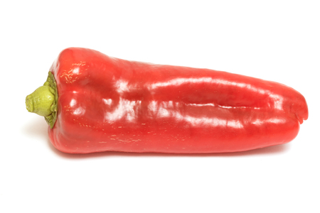 Sweet red pepper on white backgroundの写真素材