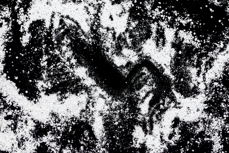 white powder on a black backgroundの写真素材