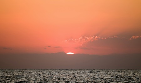 sunset on the sea landscapeの写真素材