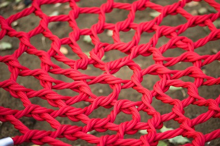 red knitted mesh of ropeの写真素材