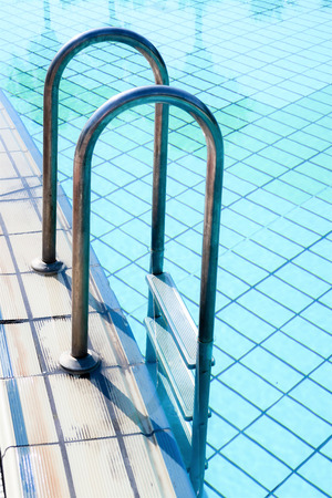 Stairs for pools from stainless steelの写真素材