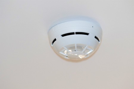 fire extinguisher on the ceiling