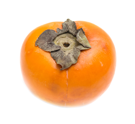 fruits persimmon isolated on white backgroundの写真素材