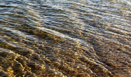 clear clear water in a lake with a waveの写真素材