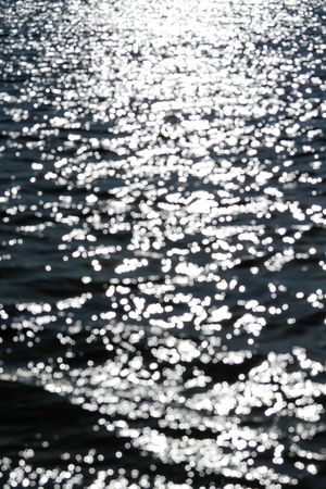 glare on the water rippling bokehの写真素材