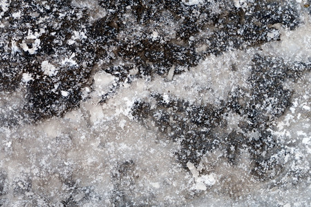 ice on asphaltの写真素材