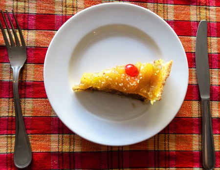 slice of cake on a white plateの写真素材