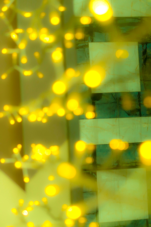 bokeh yellow lights garland background