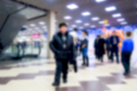 defocusing, people in the shopping mallの写真素材