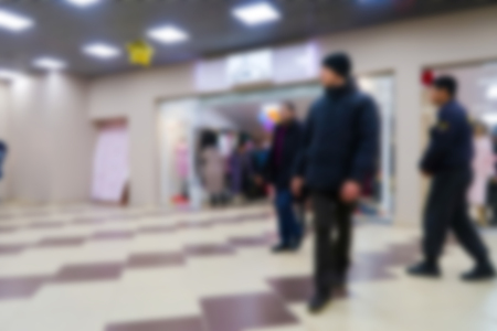 defocusing, people in the shopping mallの写真素材