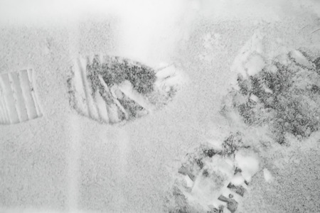 snow on the ground street backgroundの写真素材