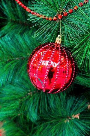 Christmas decorations on artificialの写真素材