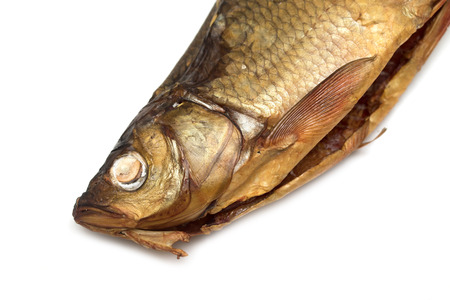 fish smoked on a white background