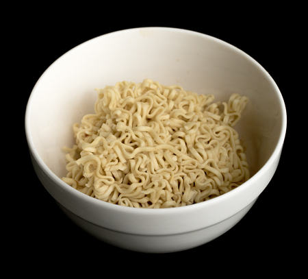 instant noodles food on a black backgroundの写真素材