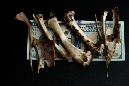 bones on a black background