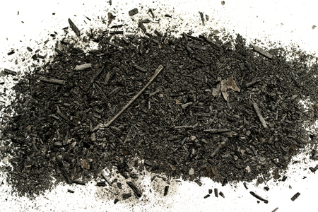 Black powder isolated on white backgroundの写真素材