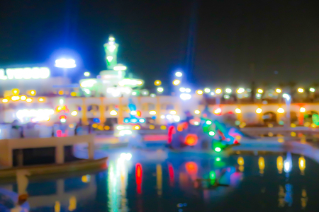 night blurred bokeh lightsの写真素材