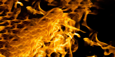Fire flames on a black background