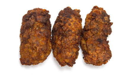 roast cutlet on white backgroundの写真素材