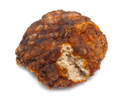 roast cutlet on white backgroundの写真素材