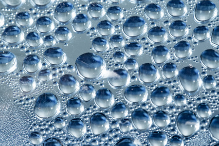 drops of water on a glass close-up background
