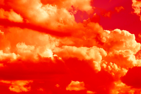 fiery red cloudsの写真素材