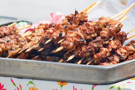 shish kebab on the grillの写真素材