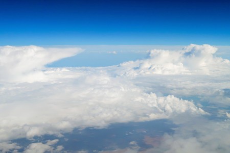 clouds view from aircraft to ground
