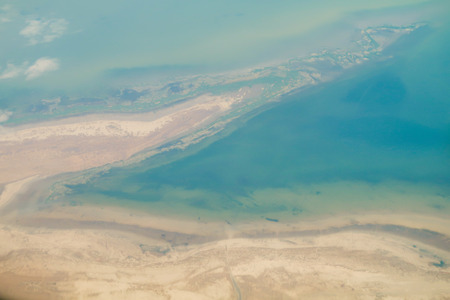clouds view from aircraft to groundの写真素材