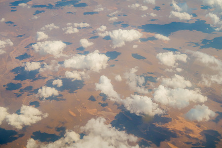 clouds view from aircraft to groundの写真素材