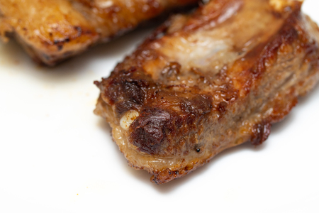 pieces of grilled meat closeup