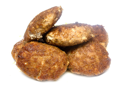 fried meatballs on a white background