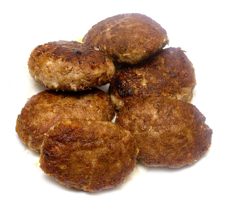 fried meatballs on a white background