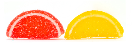 bright candy marmalade on a white backgroundの写真素材