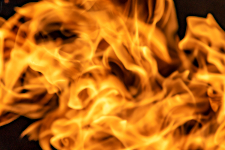Fire flames on a black background