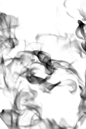 black smoke on white backgroundの写真素材