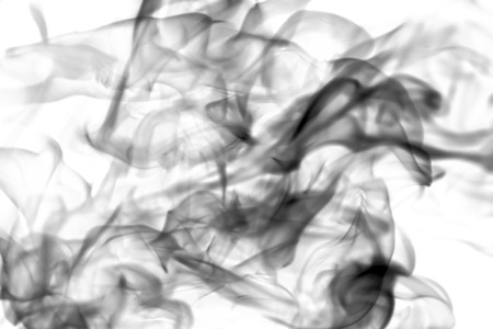 black smoke on white backgroundの写真素材