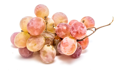 ripe bunch of grapes on a white backgroundの写真素材