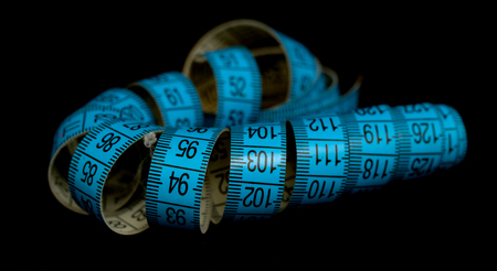 meter blue ribbon on a black background