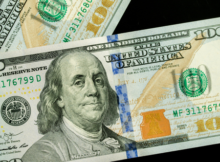 money 100 dollar bills as a background, businessの写真素材