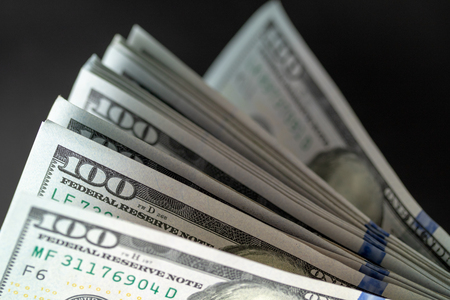 money 100 dollar bills as a background, businessの写真素材