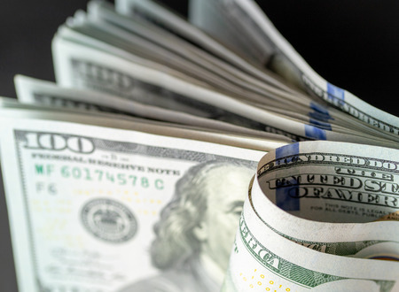 money 100 dollar bills as a background, businessの写真素材