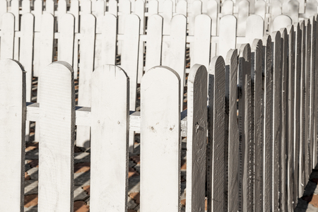 White wooden fence rails.