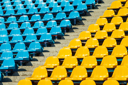 Stadium, plastic seats, stadium infrastructure.の写真素材