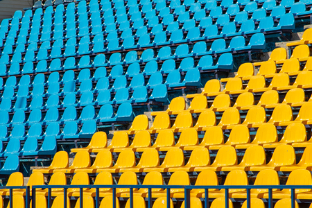 Stadium, plastic seats, stadium infrastructure.の写真素材