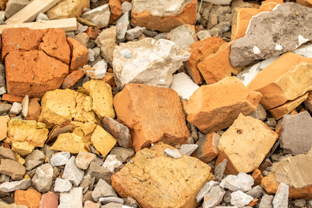 Background debris, brick concrete plaster crushed stone.の写真素材